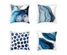 OATHENE Set von 4 Kissenbezügen, Bless Indian Hippie Bohemian Psychedelic Peacock Mandala Kurzes Samtkissen Sofa Schlafzimmer Auto Home Decor 45,7 x 45,7 cm 18x18 Inch 1367