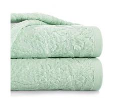 Eurofirany Handtuch Baumwolle Weich 50x90 cm Marokkanische Muster Bordüre Set 6-er Pack Oeko-Tex, Mint, 50x90cm, 6