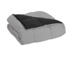 Superior - Umkehrbare Bettdecke mit Daunenersatz für alle Jahreszeiten, 173 x 229 cm, schwarz/grau