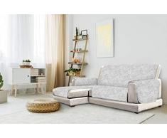 Italian Bed Linen “Glamour” rutschfest Sofa Abdeckung mit Chaise-Longue Links, Hell grau, 290cm