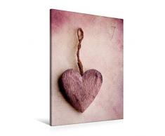 CALVENDO Premium Textil-Leinwand 60 cm x 90 cm hoch, Herzliches | Wandbild, Bild auf Keilrahmen, Fertigbild auf echter Leinwand, Leinwanddruck: Romantisches Herz Lifestyle Lifestyle