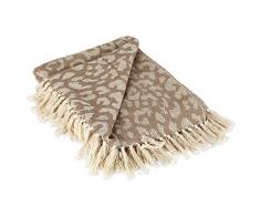 DII Überwurf mit Fischgratmuster für drinnen und draußen, 100% Baumwolle, Decke für Camping, Strände, Barbeque, jeden Tag – 127 x 152,4 cm, Chevron, Marineblau Leopard weiß