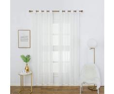 Aquazolax Vorhang, Leinen, strukturiert, halbtransparent Modern L84 Linen Sheer 4| White