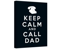 Artwall Kunstdruck auf Leinwand Kunst D Unterzeichner KCCO s Keep Calm and Call Dad Galerie verpackt Leinwandbild, 61 x 81,3 cm