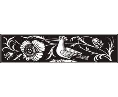 INDIGOS 4051095029946 Wandtattoo w269 Blumen, Vogel 120 x 30 cm, schwarz