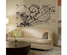 INDIGOS WG20216-70 Wandtattoo w216 Pflanze Blume Natur Wandaufkleber, 96 x 67 cm, schwarz