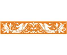INDIGOS 4051095030997 Wandtattoo w271 Blumen, Vogel 120 x 24 cm, orange