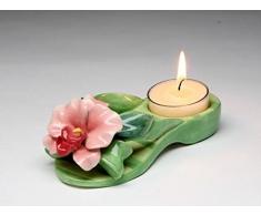 ATD® 61809 14 cm Orchidee Blume Sandale grün gestreift Teelicht