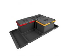 ELLETIPI Metropolis PTC28 10050 7F Mülleimer Differentiert mit Schublade, Grau, 91 x 46 h22