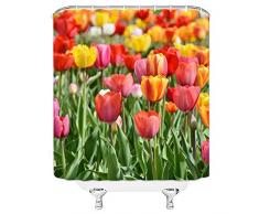 Feierman Rosa Lotus Home Decor Vorhang für die Dusche Geliebt von Mädchen Badezimmer Vorhänge Maschinenwaschbar Schimmelresistent Wasserdicht mit Haken 177,8 x 177,8 cm Multi 2445