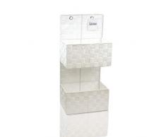 ARPAN Hängekorb aus Nylon, 2 Ablagen, ideal für Zuhause, Büro, Badezimmer, Weiß, 57 x 15 x 27,5 cm
