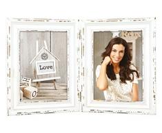 ZEP Saint Michel Holzbilderrahmen, Holz, vintage look/weiß, 2 x 13 x 18 cm