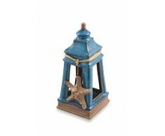 Villa d Este Home Tivoli Sea Laterne mit Seestern, Keramik, Blau/Braun, 12 x 12 x 28 cm