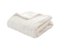 Homemaison Wohndecke Blockstreifen, Polyester, Leinen, 160 x 120 cm