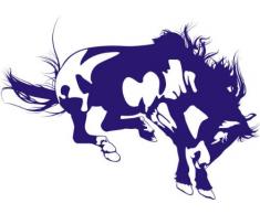 INDIGOS 4051095050476 Wandtattoo w606 feueriges Pferd Wandaufkleber in 3 Größen 120 x 66 cm, blau