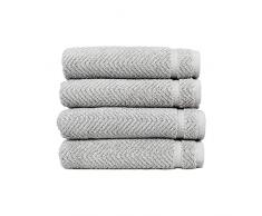 Linum Home Textiles Handtücher Fischgrätenmuster, 100% türkische Baumwolle, 4 Stück