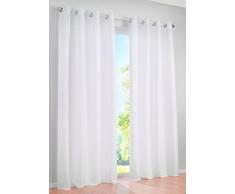 LivebyCare 1 Candy Farbe Sheer Fenster Vorhang Panel Tülle Top Voile Fenster Behandlung Draperie Fall Raumteiler Partition Vorhänge Deko, Polyester, Grommet Top-White, 57W*57H
