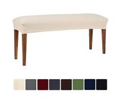 smiry Jacquard Esszimmerbankhusse, Stretch Spandex, gepolsterte Bank, Schonbezug, abnehmbar, waschbar Casual M-15.7 x 43.3 beige