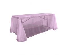 La Leinen Sheer Spiegel Organza Tischdecke, rechteckig, Polyester, Lilac, 228.6 x 335.28 x 0.022 cm