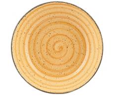 H&H Giotto Salatschüssel, Keramik, handbemalt, Orange, 25 cm