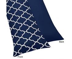 Sweet Jojo Designs Kissenbezug, modern, Marineblau/Weiß (Kissen Nicht im Lieferumfang enthalten)