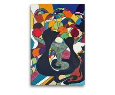 Premium Textil-Leinwand 50 x 75 cm Hoch-Format Nasch-Kätz, Petra Kolossa, Acryl auf Leinwand, 70x50, 2015 | Wandbild, HD-Bild auf Keilrahmen, Fertigbild auf hochwertigem Vlies, Leinwanddruck von Petra Kolossa