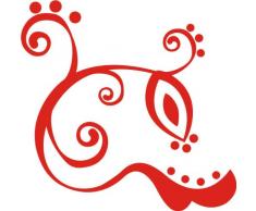 INDIGOS 4051095047292 Wandtattoo w420 Pflanze Blume 120 x 118 cm, rot