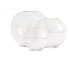 K&K Interiors 13609A Runde Vasen, Glas, 3 Stück