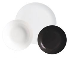 AMBITION Tafelservice Valencia Night&Day 18 TLG. Ambition, Glas, Wei?; Schwarz, 26 x 16 x 26,5 cm, Einheiten