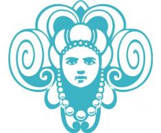 INDIGOS 4051095025481 Wandtattoo w253 Ornament 120 x 108 cm, türkis