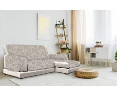 Italian Bed Linen “Glamour” rutschfest Sofa Abdeckung mit Chaise-Longue Rechts, Braun, 240cm
