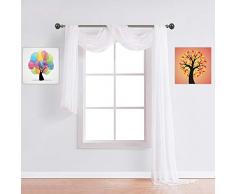 Warm Home Designs Premium Qualität Zoll Sheer Beige Fenster Schal. Alle Extra Lang Querbehang Schals Großartig Aussehen als Fenster Topper für jeden Raum im Haus., Polyester-Mischgewebe, weiß, 1 Scarf: 56 x 216