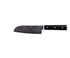 Kyocera KTN-140-HIP Kizuna Serie Santoku Messer aus Keramik, 14 cm, Holzgriff, schwarz