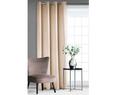 Eurofirany Verdunkelung Vorhang Matt Blickdicht Kräuselband 1 STK. Schlafzimmer Wohnzimmer Modern Elegant Sonnenlicht Schutz, Polyester, Hellrosa, Rosa, Puder, 140x250 cm