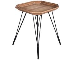 Better & Best Rctg Pqña Tisch, rechteckig, kleine Kante aus natürlichem Chaflan, Füße aus Eisen, Maße 60 x 60 x 64 cm, Material: Holz, Metall, Braun, Einheitsgröße