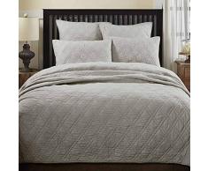 VHC Brands Farmhouse Bedding - Casey Grey Läufer, rot, King