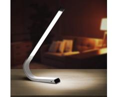 Luxe, kabellose Augen freundliche LED Schreibtischlampe, USB wiederaufladbar bis zu 40 Stunden Dauerlicht, Touch-Steuerung, 6 Helligkeitsstufen, 3 Leuchtmodi, 360° verstellbar, modernes Design, tragbar (Silber) silber