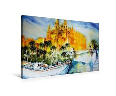 Calvendo Premium Textil-Leinwand 75 cm x 50 cm quer, EIN Motiv aus dem Kalender Mallorca Aquarelle | Wandbild, Bild auf Keilrahmen, Fertigbild auf echter Leinwand, Leinwanddruck Natur Natur