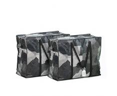 Homeleave Extra große übergroße stylische Wäschetasche Reisetasche Organizer Two-Pack schwarz