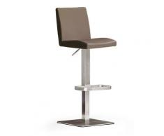 Robas Lund Barhocker mit Lehne Barstuhl Cappuccino drehbar 180 Grad, Hocker höhenverstellbar, PU LO.PES