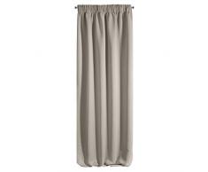 Design91 Glatt Blackout Verdunkelnd Kräuselband Weich Vorhänge Gardinen Modern Schlicht Schlafzimmer Kinderzimmer Wohnzimmer, Cappuccino, 135x270cm