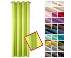 Eurofirany Rita Vorhang Gardine Glatt Schlicht Einfarbig - 8 Ösen Modern Schlafzimmer Wohnzimmer Lounge Kinderzimmer 1 Stück Einzeln, Polyester, Limo, 140X250cm