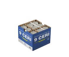 Cereria di Giorgio risthò Stumpenkerzen, Wachs, Silber, 5 x 5 x 12 cm, 9 Einheiten