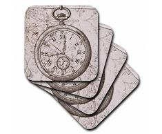 3dRose CST_110249_2 Vintage Stoppuhr Steampunk Art Soft Untersetzer, Set von 8