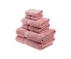 Superior - 6-teiliges Handtuchset aus Baumwolle, 900 Gramm, teerosenfarben