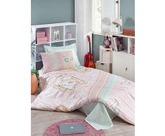 Eponj Home Steppdecke Einzelbett 155 x 220 cm Mint White Beige Pimk