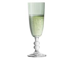 Bohemia Cristal 093 006 163 6er-Set Sektgläser New England ca. 180 ml aus Kristallglas mit Optik grün dekoriert