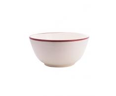 Cala Living Salatschüssel, groß, Keramik, Weiß/Bordeaux, 30 x 30 x 14.5 cm