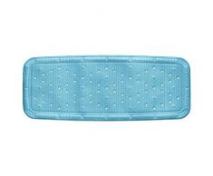 Kela 22379 Badewanneneinlage, Mit Sauger, PVC-Weichschaumbeschichtet, 92 x 36 cm, Kreta, Hellblau