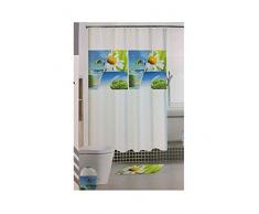 GMMH Duschvorhang Anti Schimmel Effekt Badewannenvorhang Wasserdicht inkl.12 Ringe (Kamilie)